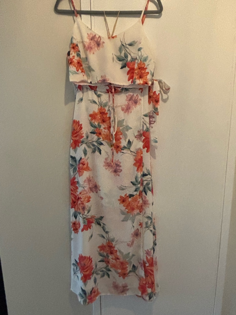 Lulus Floral Crop Top & Maxi Wrap Skirt Set Size M